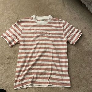 Guess brand Pink White Striped Tee